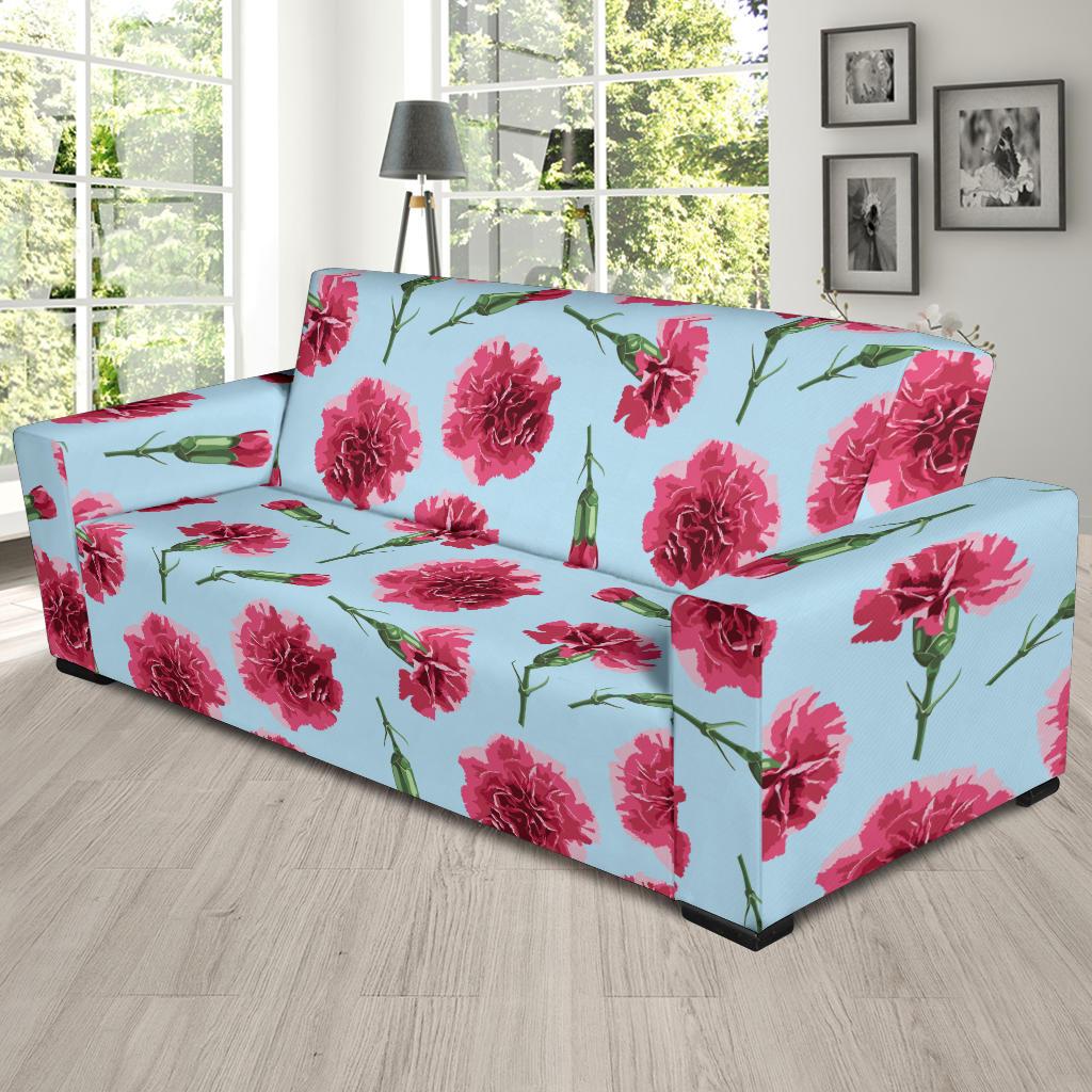 Carnations Pattern Print Design CN01 Sofa Slipcover-JORJUNE.COM