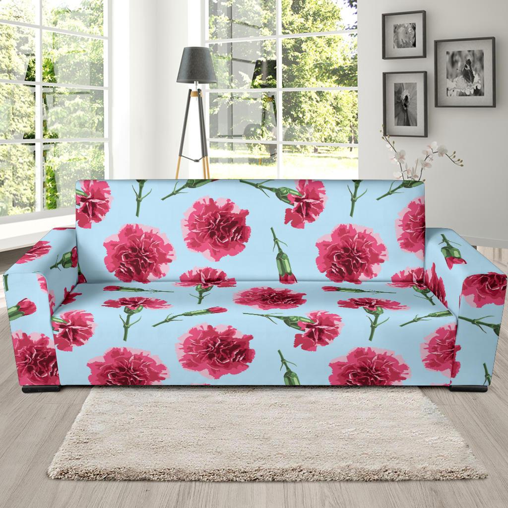 Carnations Pattern Print Design CN01 Sofa Slipcover-JORJUNE.COM