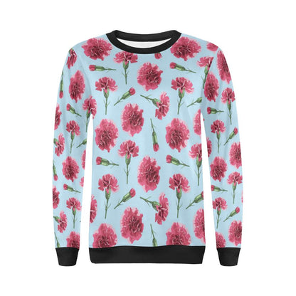 Carnations Pattern Print Design CN01 Women Long Sleeve Sweatshirt-JorJune