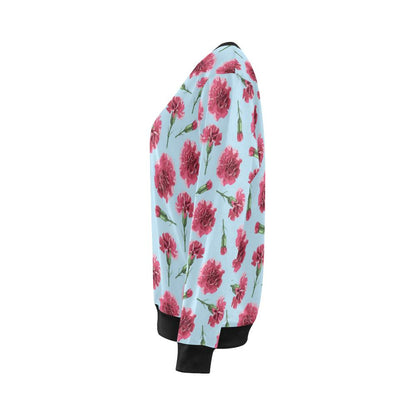 Carnations Pattern Print Design CN01 Women Long Sleeve Sweatshirt-JorJune