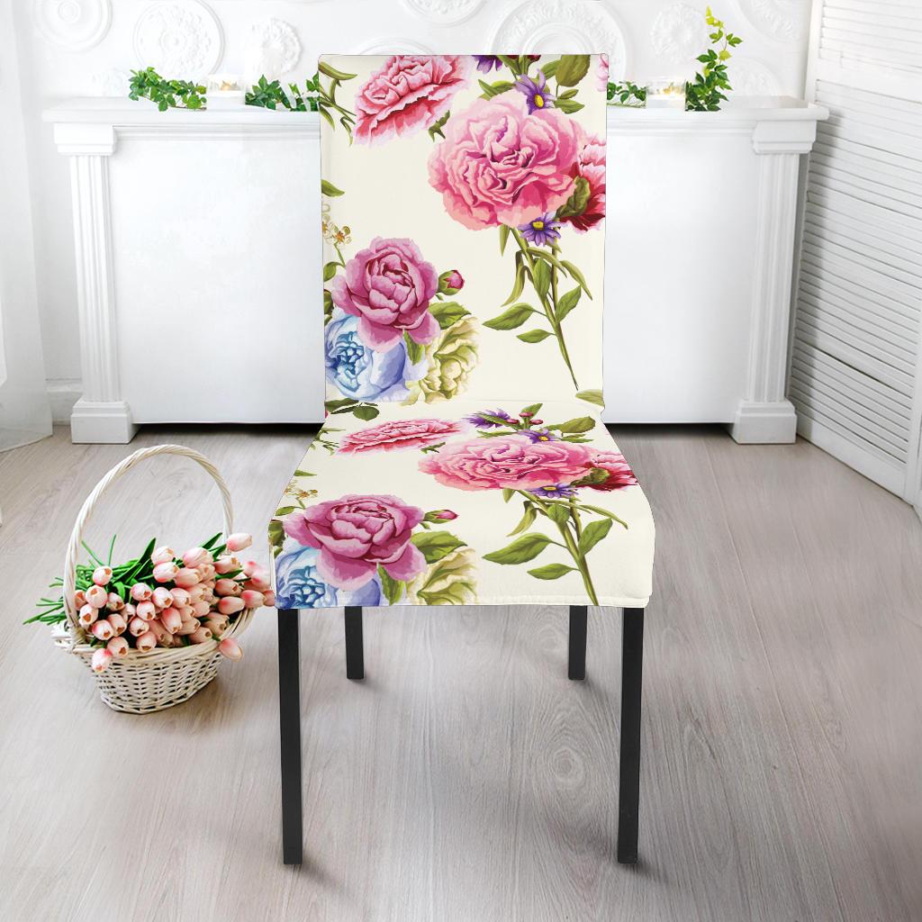 Carnations Pattern Print Design CN02 Dining Chair Slipcover-JORJUNE.COM