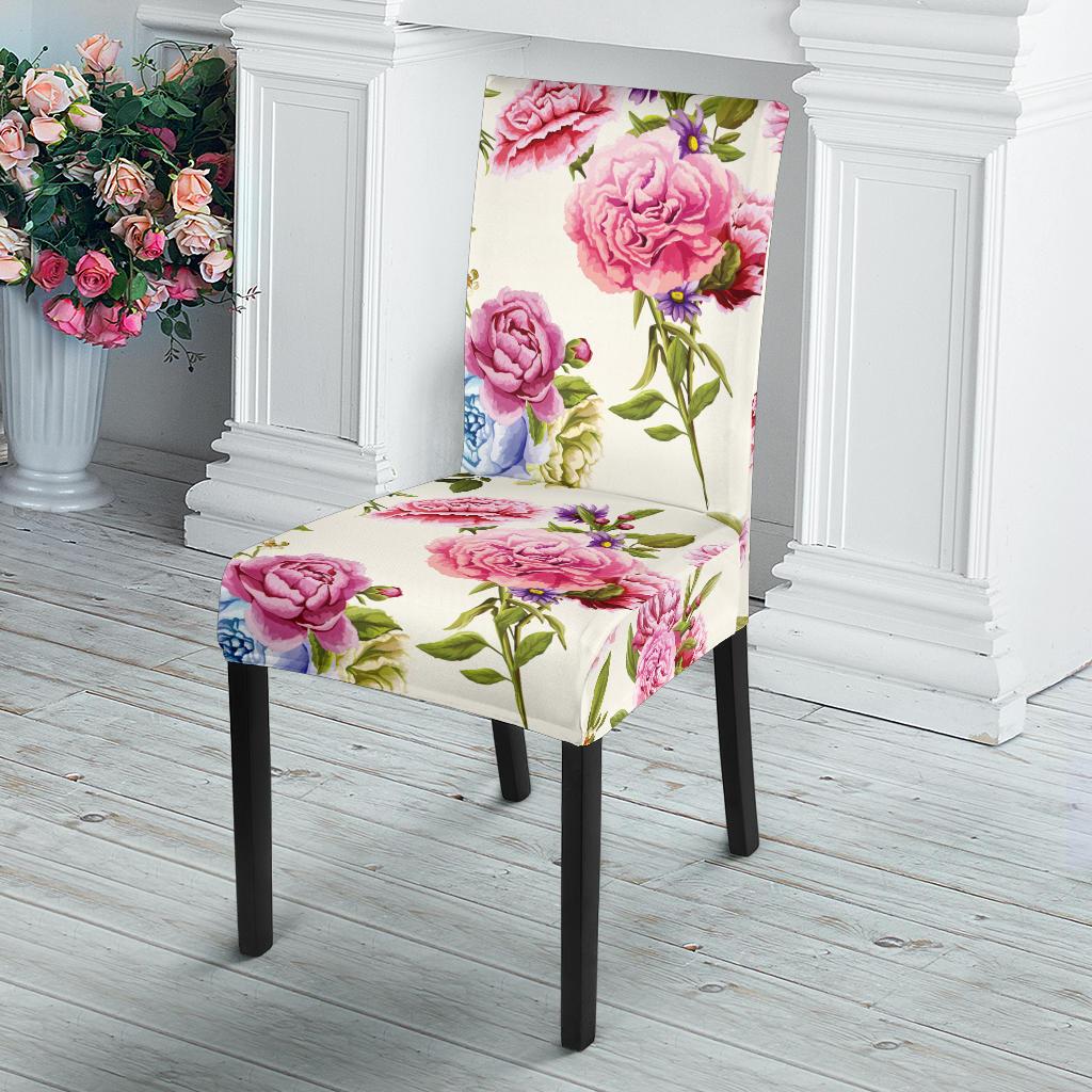 Carnations Pattern Print Design CN02 Dining Chair Slipcover-JORJUNE.COM