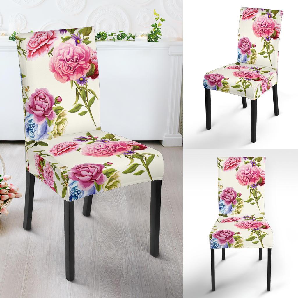 Carnations Pattern Print Design CN02 Dining Chair Slipcover-JORJUNE.COM