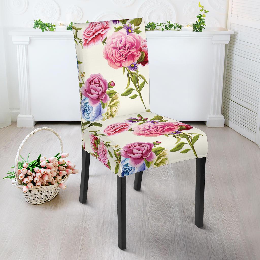 Carnations Pattern Print Design CN02 Dining Chair Slipcover-JORJUNE.COM