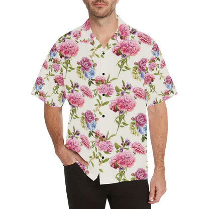 Carnations Pattern Print Design CN02 Men Hawaiian Shirt-JorJune