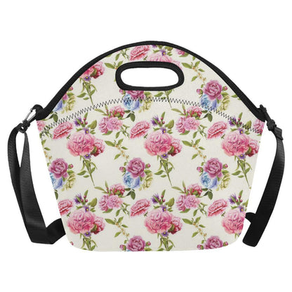 Carnations Pattern Print Design CN02 Neoprene Lunch Bag-JorJune