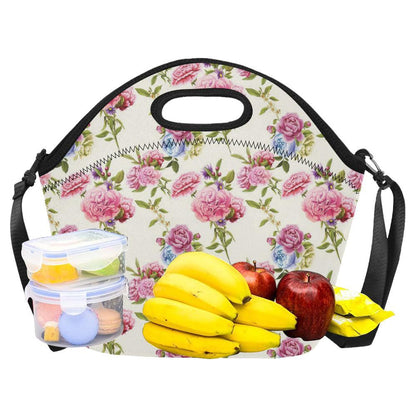 Carnations Pattern Print Design CN02 Neoprene Lunch Bag-JorJune