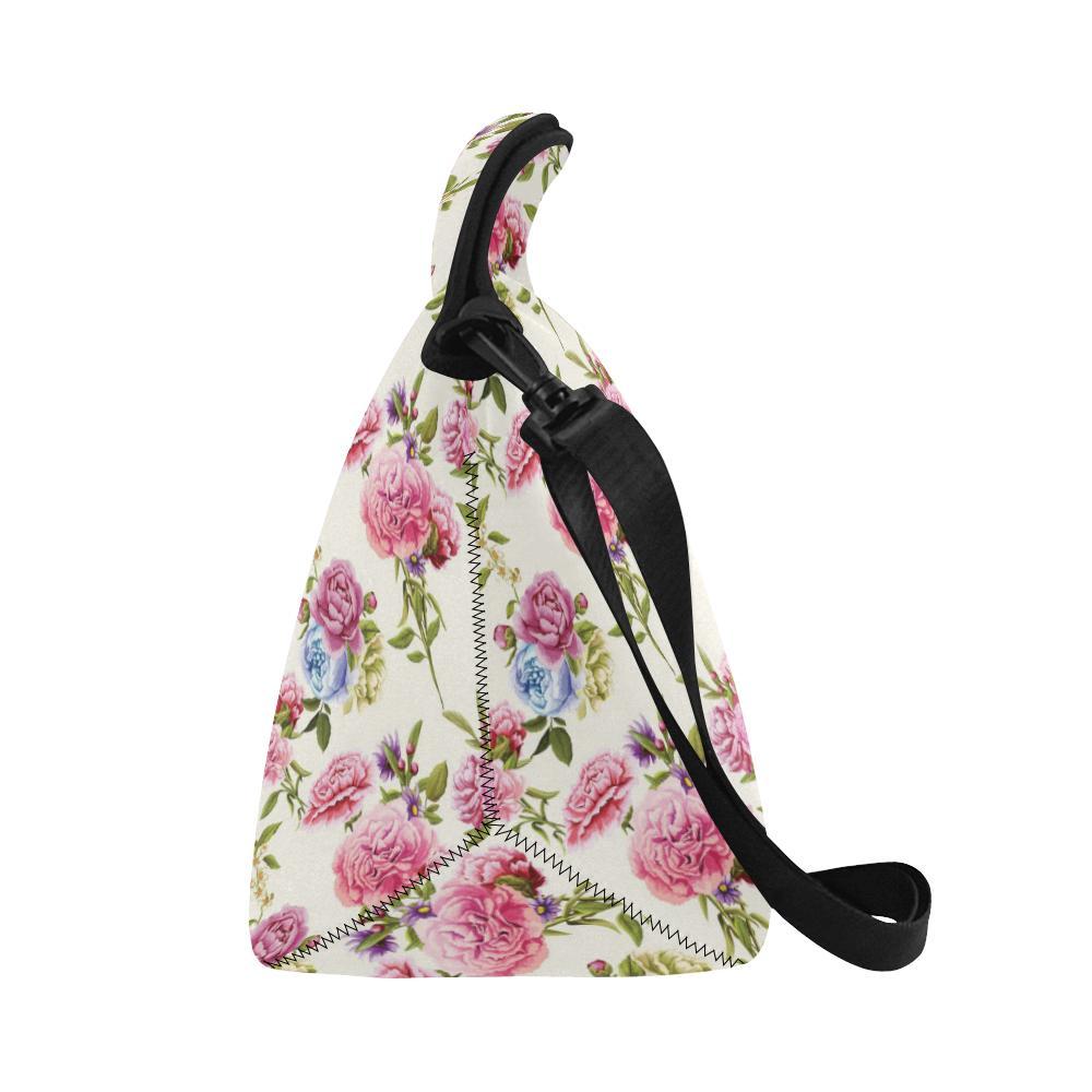 Carnations Pattern Print Design CN02 Neoprene Lunch Bag-JorJune