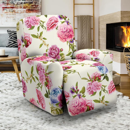 Carnations Pattern Print Design CN02 Recliner Slipcover-JORJUNE.COM