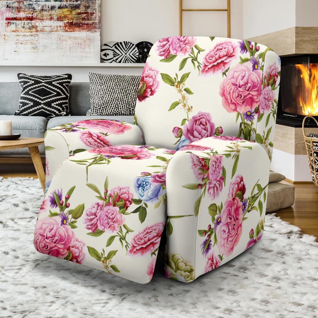 Carnations Pattern Print Design CN02 Recliner Slipcover-JORJUNE.COM