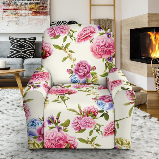 Carnations Pattern Print Design CN02 Recliner Slipcover-JORJUNE.COM