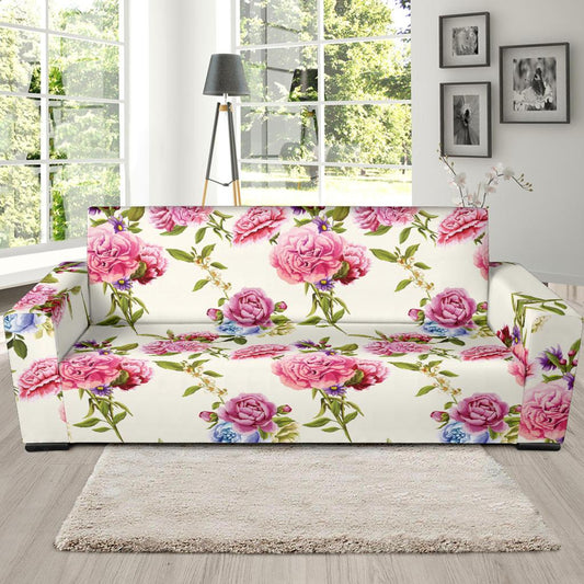 Carnations Pattern Print Design CN02 Sofa Slipcover-JORJUNE.COM