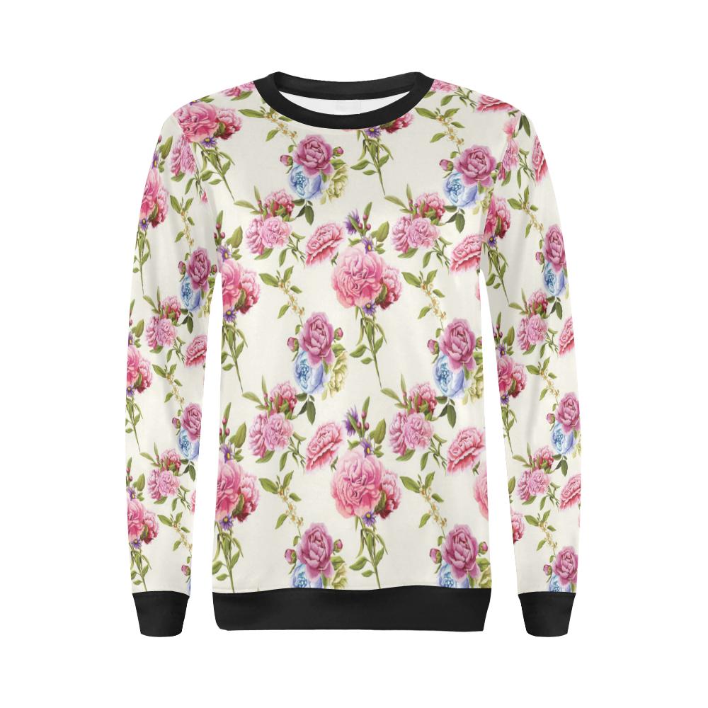 Carnations Pattern Print Design CN02 Women Long Sleeve Sweatshirt-JorJune