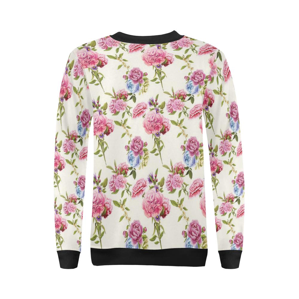 Carnations Pattern Print Design CN02 Women Long Sleeve Sweatshirt-JorJune