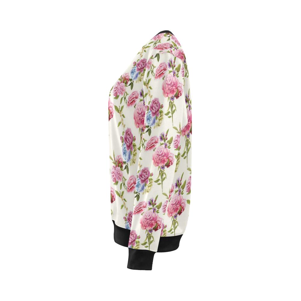 Carnations Pattern Print Design CN02 Women Long Sleeve Sweatshirt-JorJune