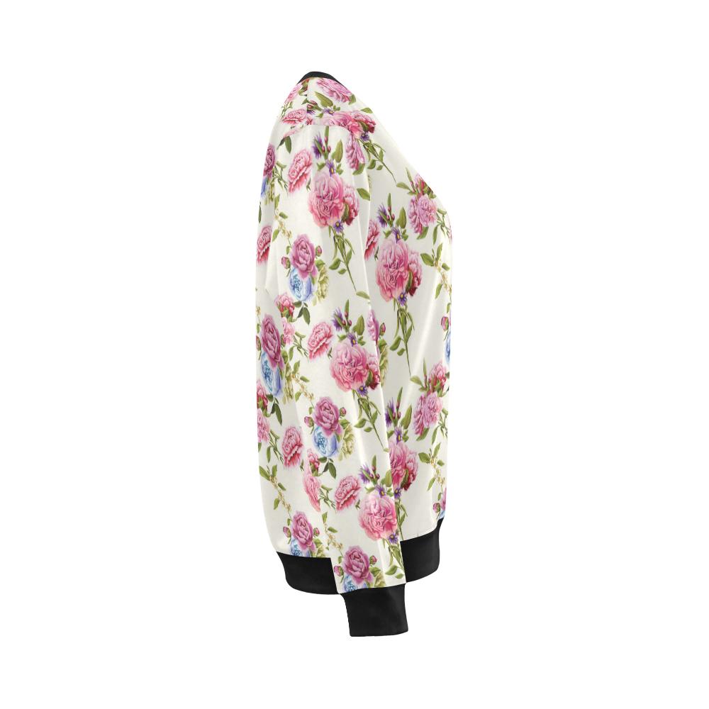 Carnations Pattern Print Design CN02 Women Long Sleeve Sweatshirt-JorJune