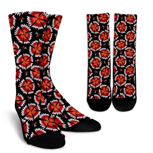 Carnations Pattern Print Design CN03 Crew Socks-JORJUNE.COM