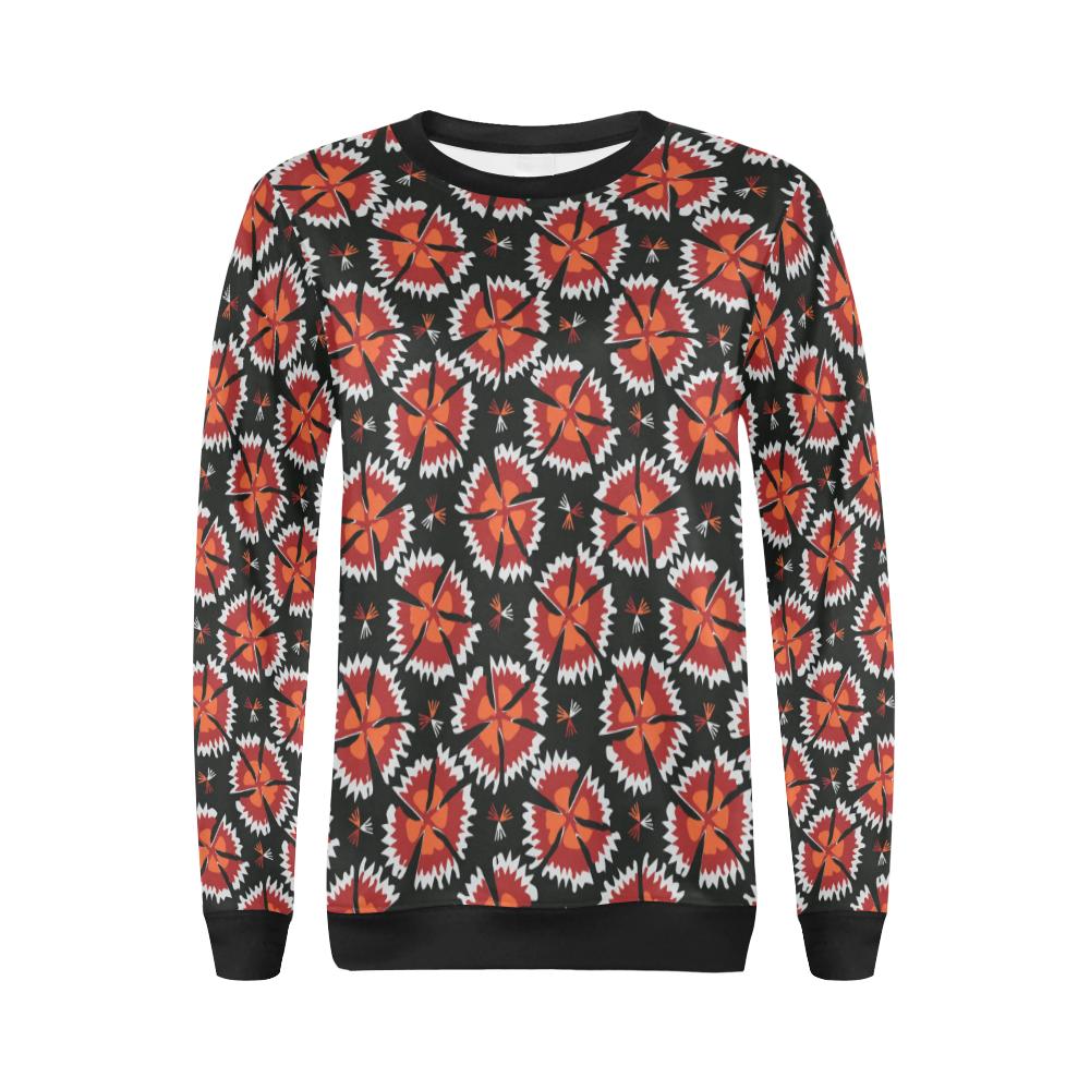 Carnations Pattern Print Design CN03 Women Long Sleeve Sweatshirt-JorJune