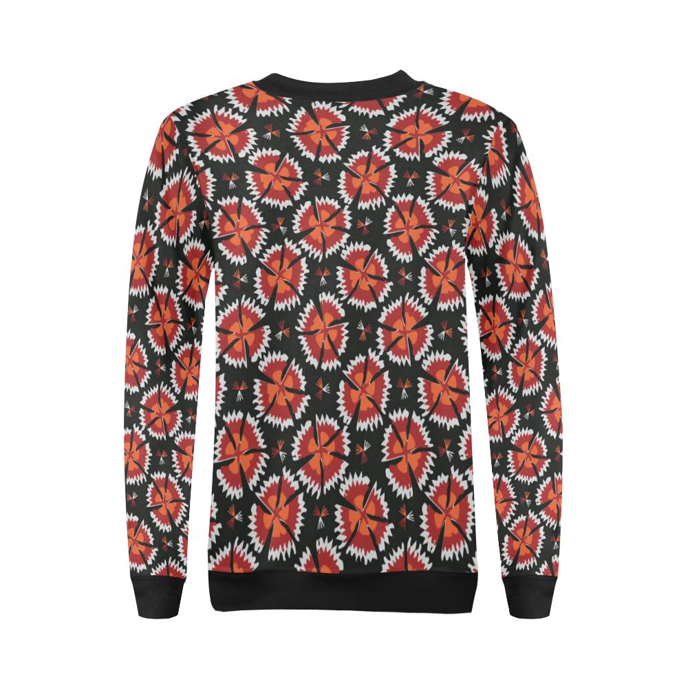 Carnations Pattern Print Design CN03 Women Long Sleeve Sweatshirt-JorJune