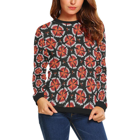 Carnations Pattern Print Design CN03 Women Long Sleeve Sweatshirt-JorJune