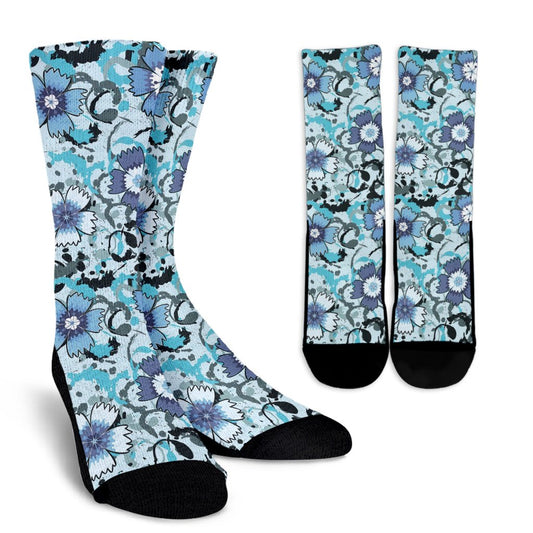 Carnations Pattern Print Design CN04 Crew Socks-JORJUNE.COM