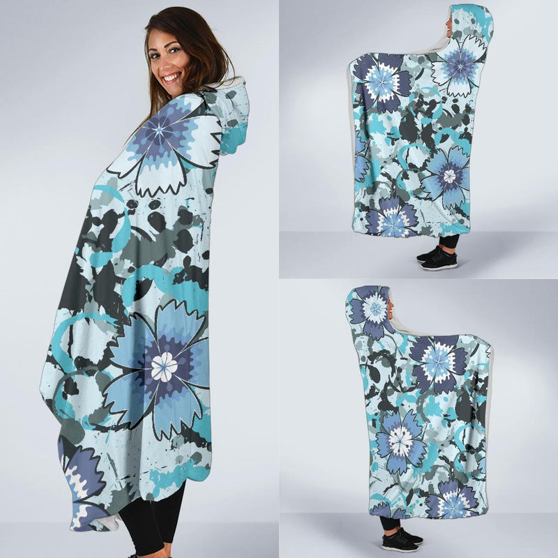 Carnations Pattern Print Design CN04 Hooded Blanket-JORJUNE.COM