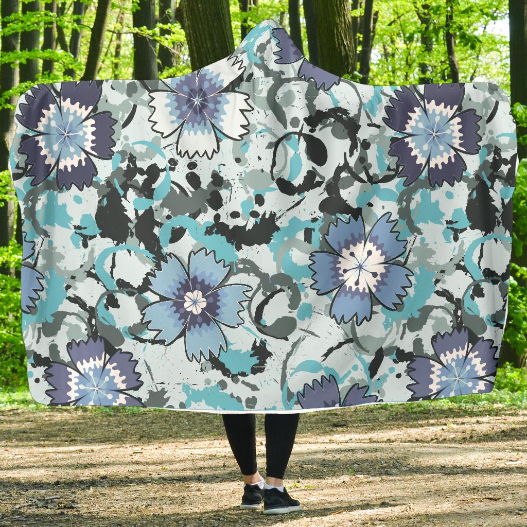 Carnations Pattern Print Design CN04 Hooded Blanket-JORJUNE.COM