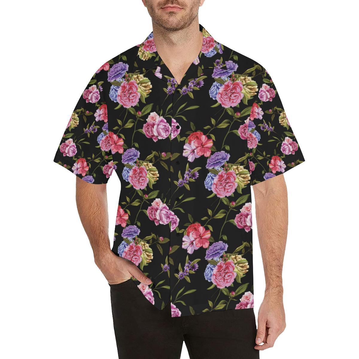 Carnations Pattern Print Design CN05 Men Hawaiian Shirt-JorJune
