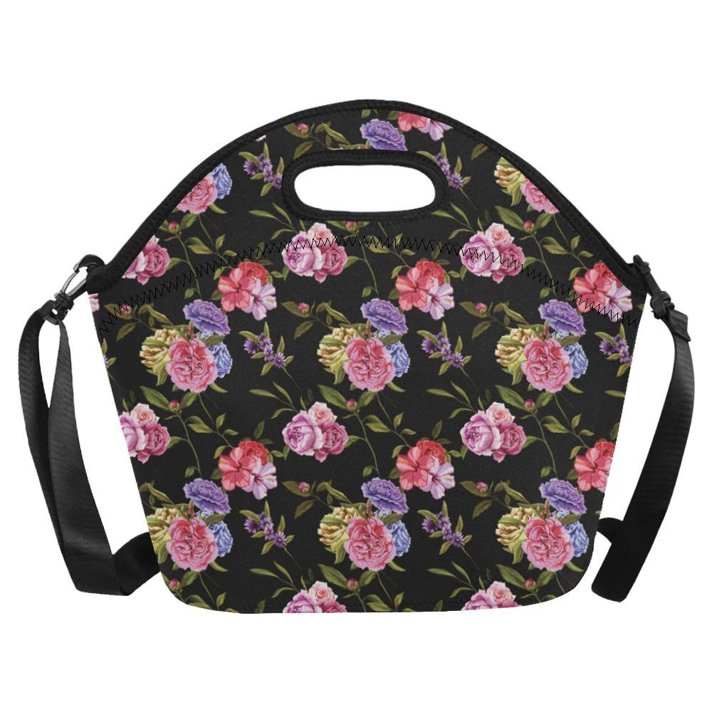 Carnations Pattern Print Design CN05 Neoprene Lunch Bag-JorJune