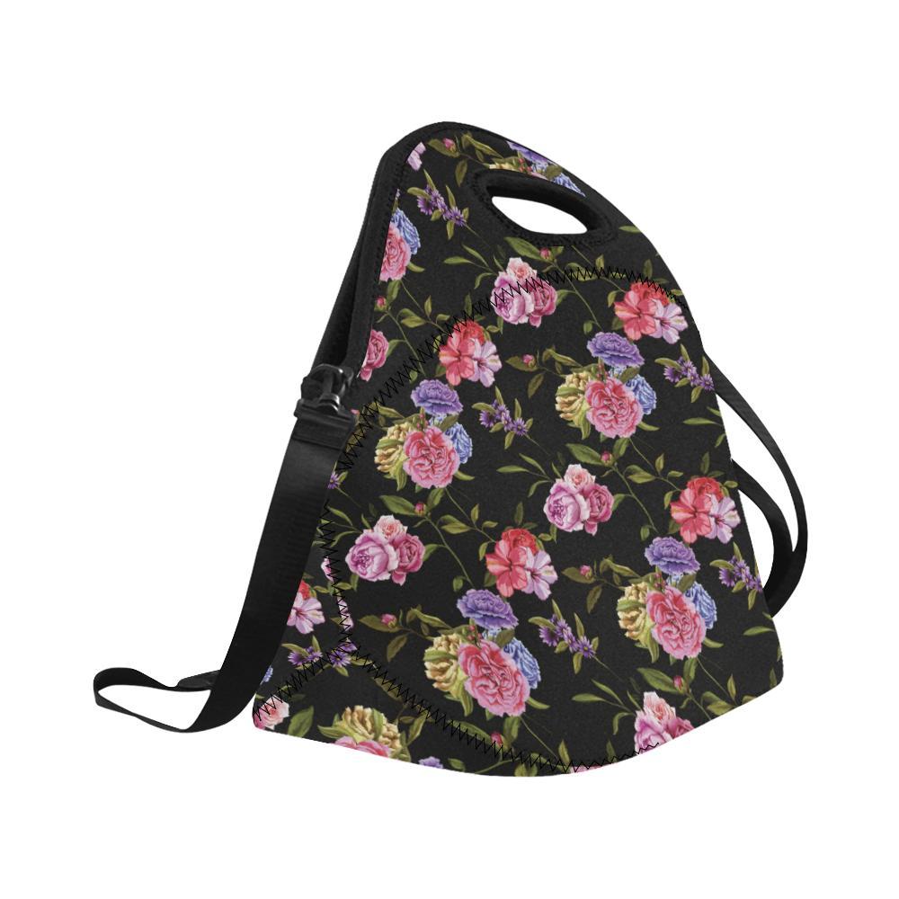 Carnations Pattern Print Design CN05 Neoprene Lunch Bag-JorJune