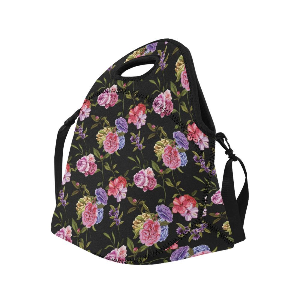 Carnations Pattern Print Design CN05 Neoprene Lunch Bag-JorJune