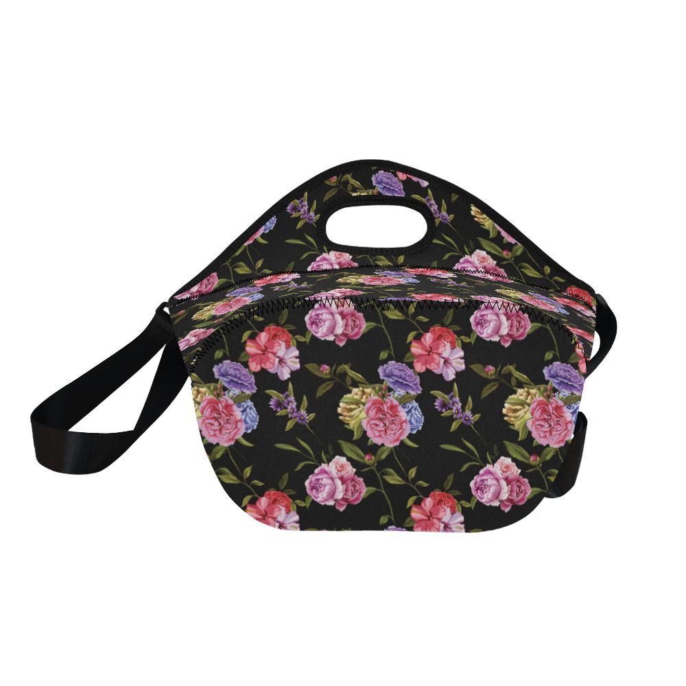 Carnations Pattern Print Design CN05 Neoprene Lunch Bag-JorJune