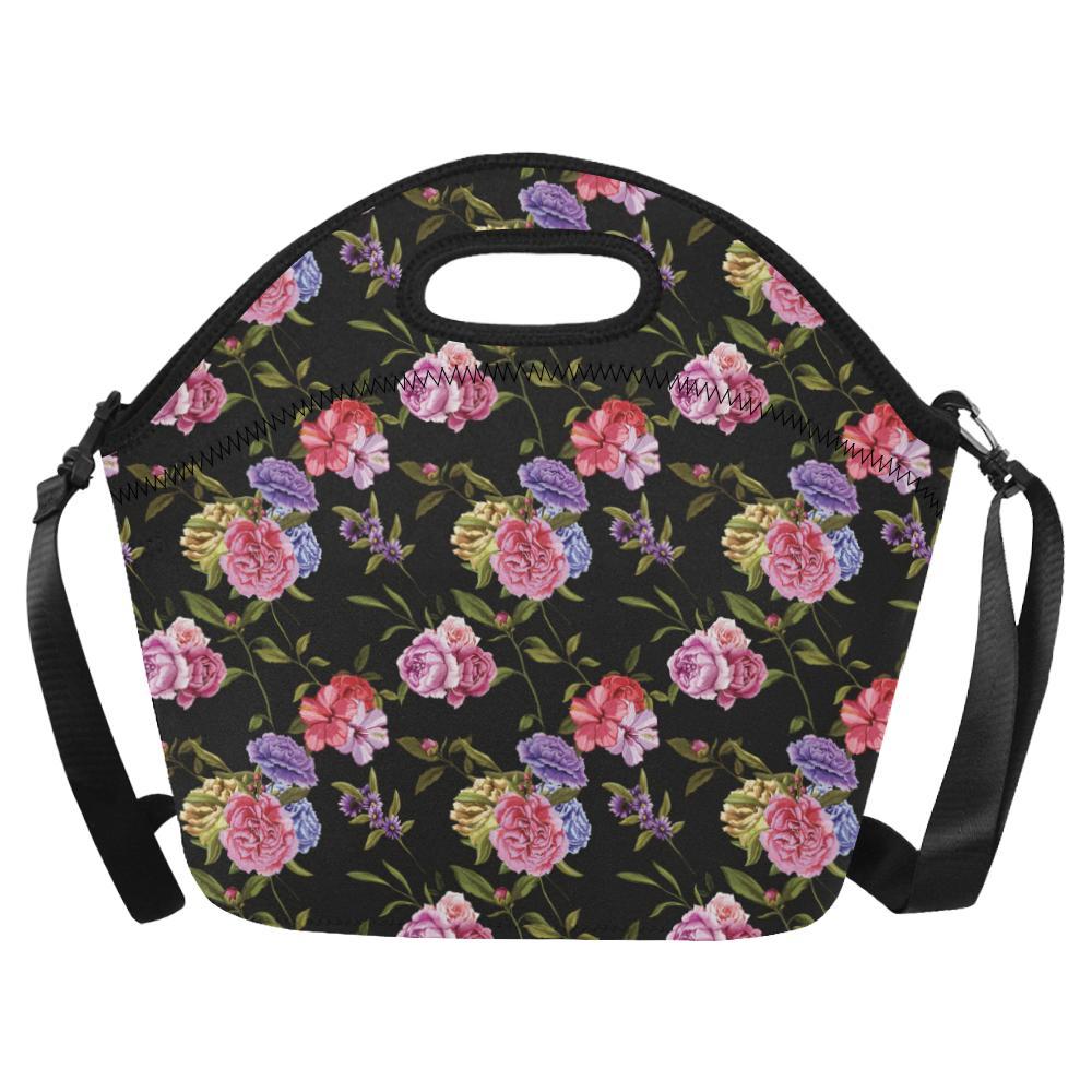 Carnations Pattern Print Design CN05 Neoprene Lunch Bag-JorJune