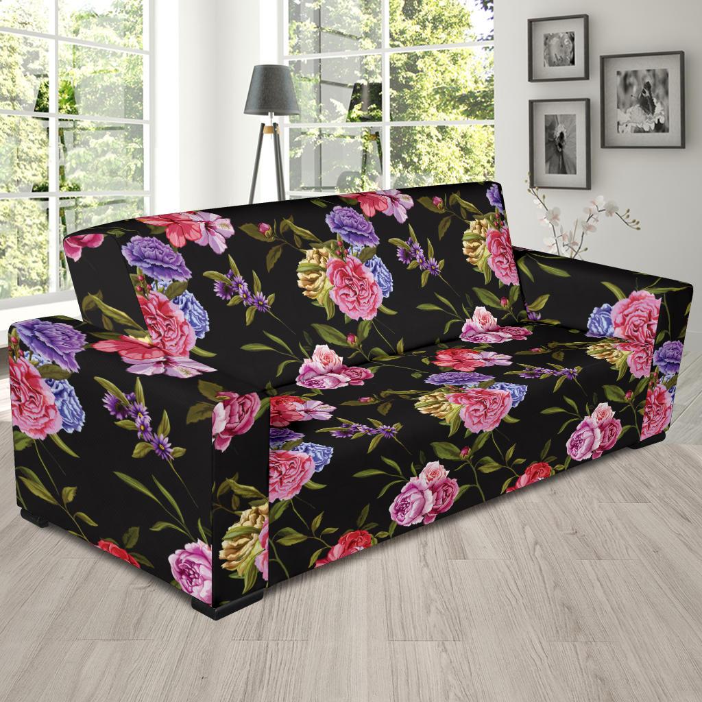Carnations Pattern Print Design CN05 Sofa Slipcover-JORJUNE.COM
