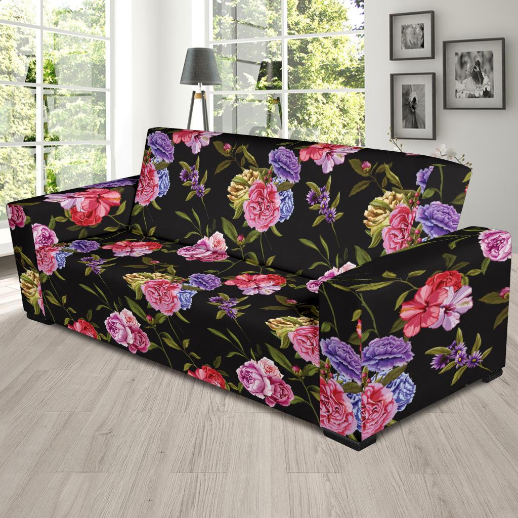 Carnations Pattern Print Design CN05 Sofa Slipcover-JORJUNE.COM