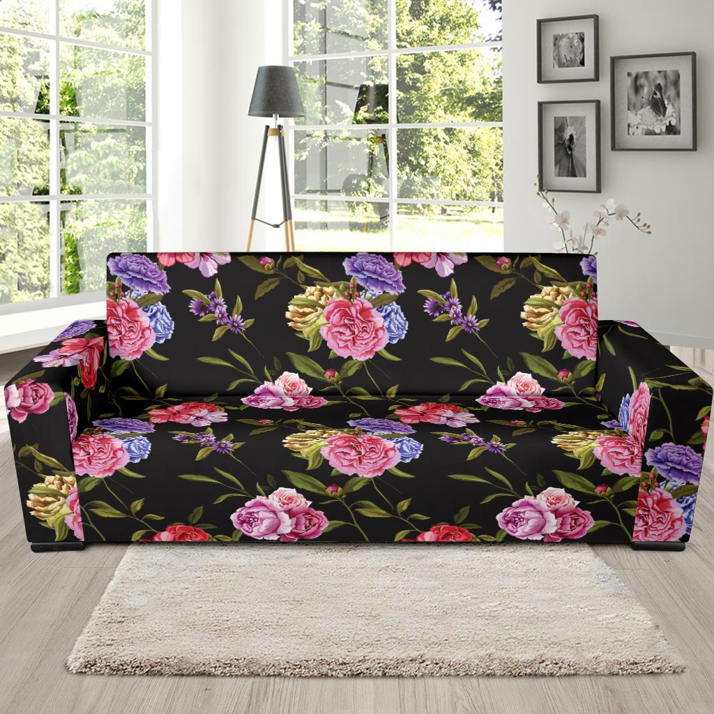 Carnations Pattern Print Design CN05 Sofa Slipcover-JORJUNE.COM