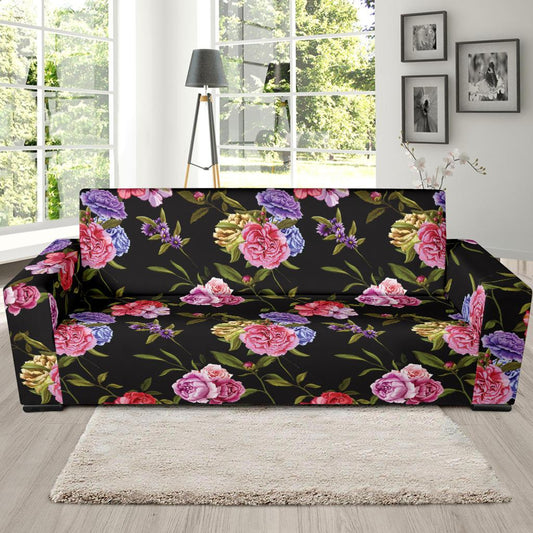 Carnations Pattern Print Design CN05 Sofa Slipcover-JORJUNE.COM