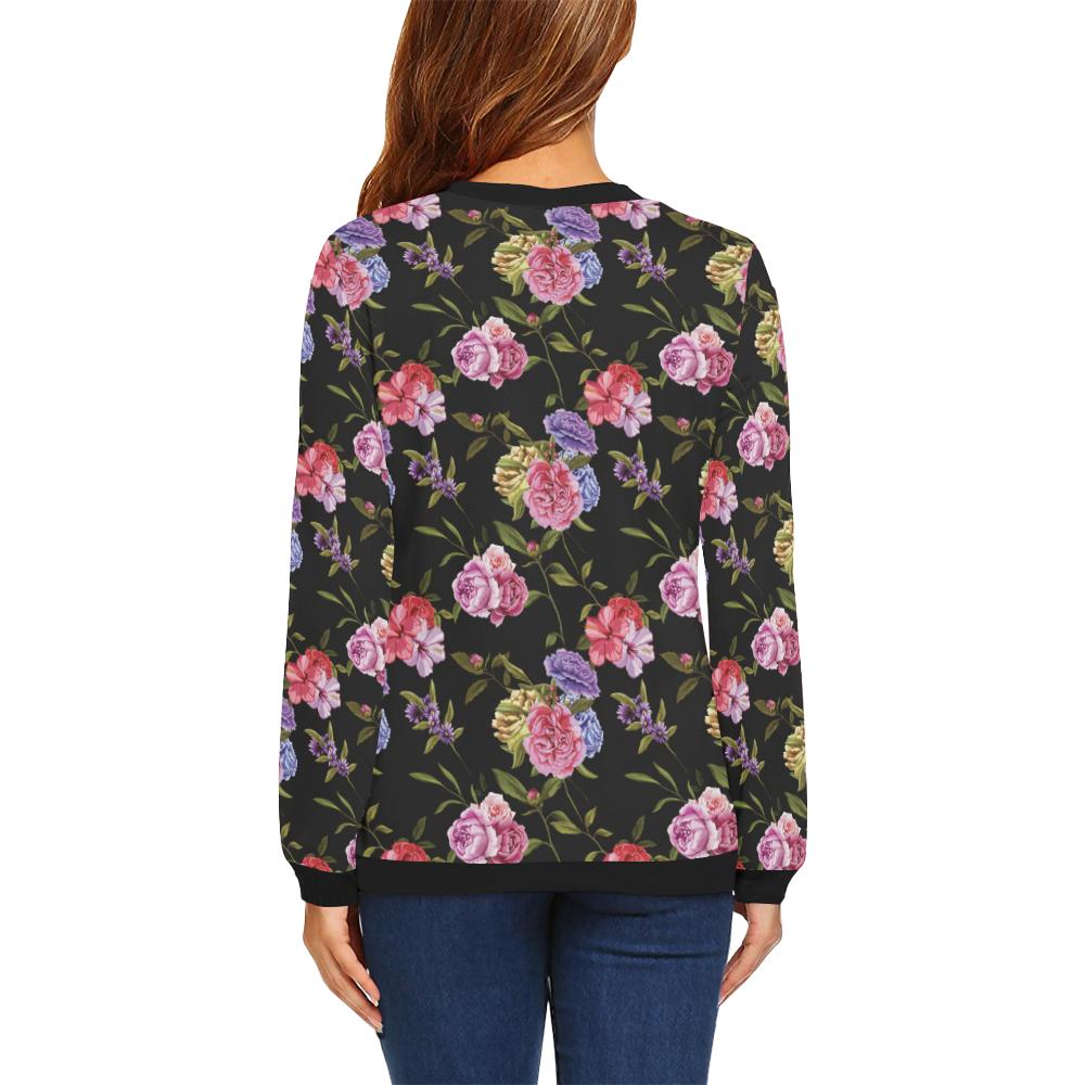 Carnations Pattern Print Design CN05 Women Long Sleeve Sweatshirt-JorJune
