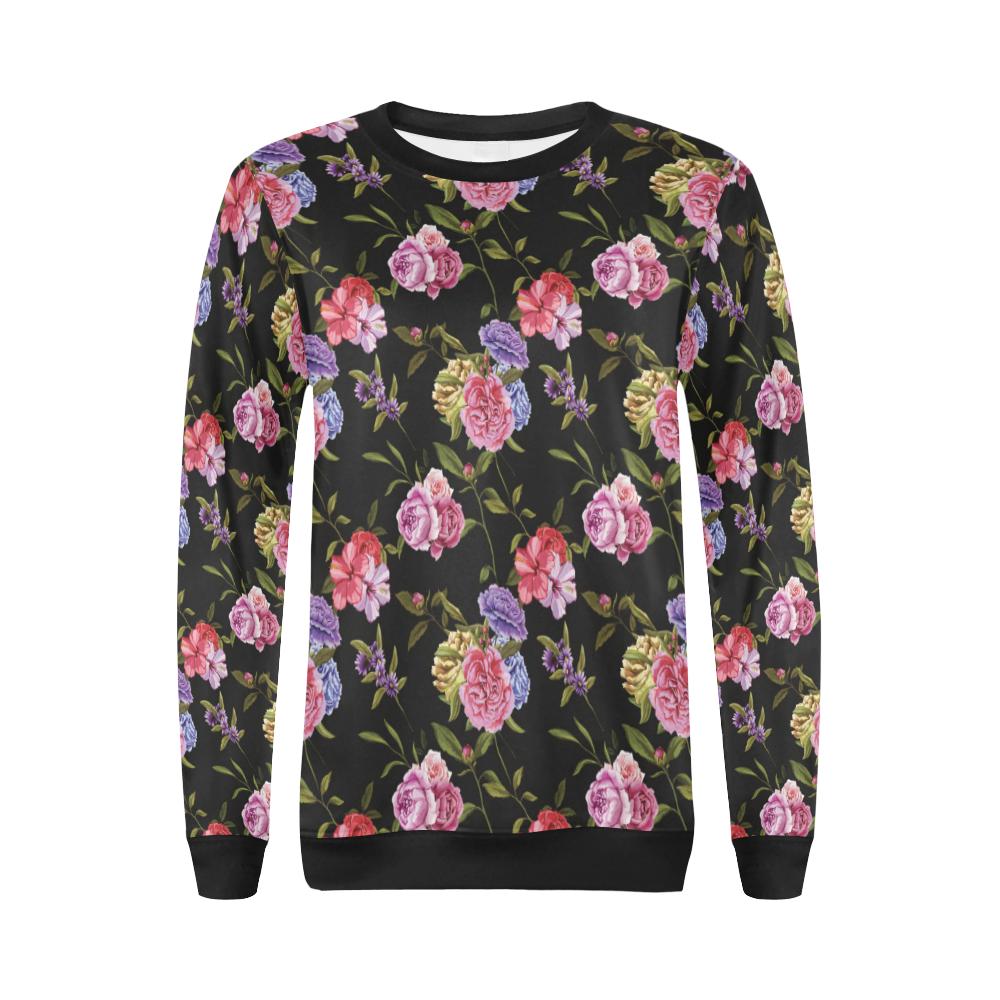 Carnations Pattern Print Design CN05 Women Long Sleeve Sweatshirt-JorJune