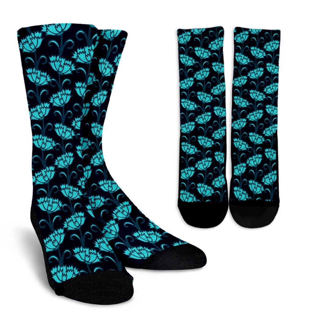 Carnations Pattern Print Design CN06 Crew Socks-JORJUNE.COM