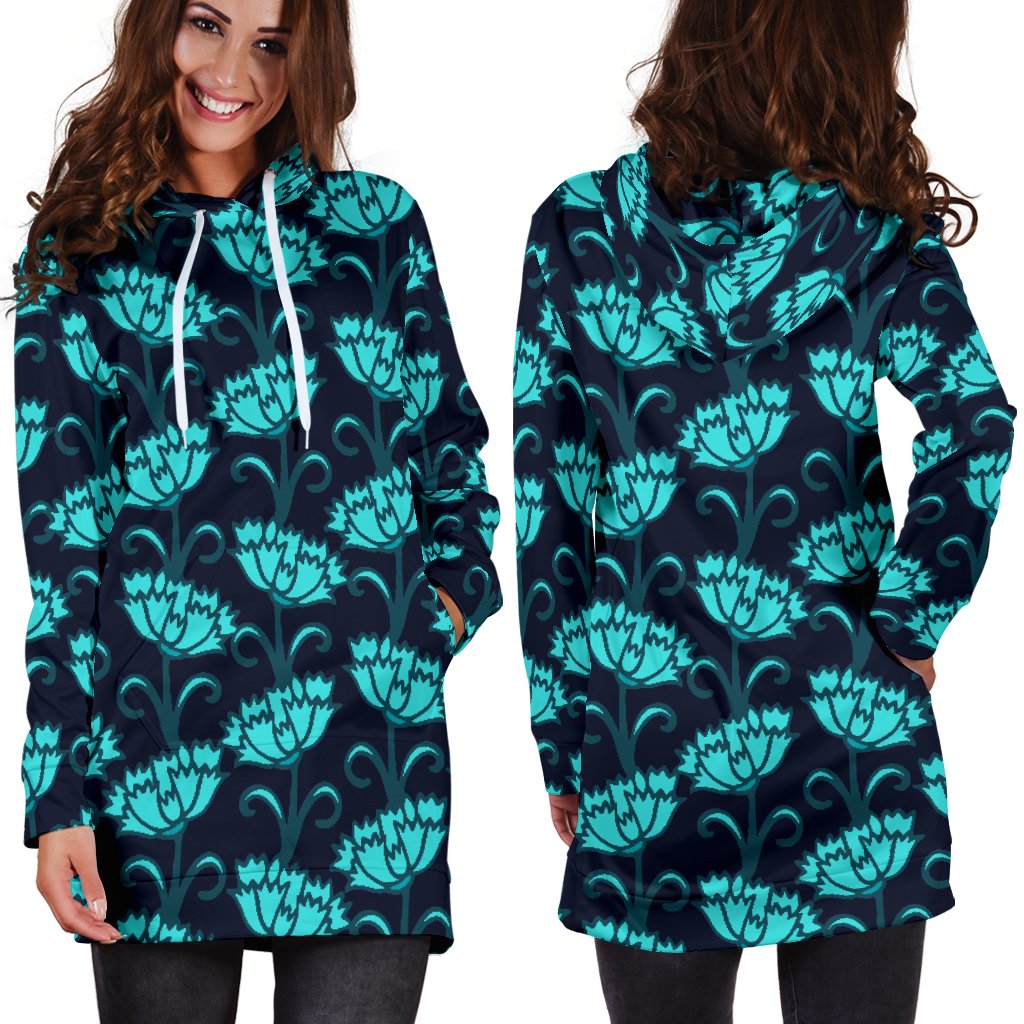 Carnations Pattern Print Design CN06 Women Hoodie Dress