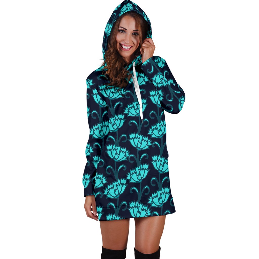 Carnations Pattern Print Design CN06 Women Hoodie Dress