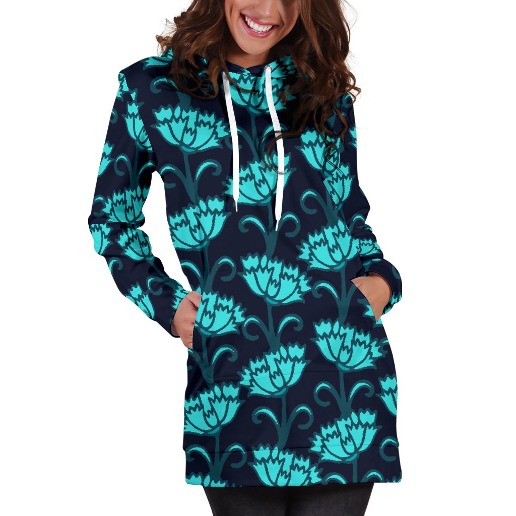 Carnations Pattern Print Design CN06 Women Hoodie Dress