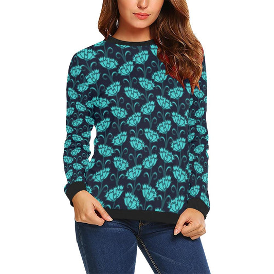 Carnations Pattern Print Design CN06 Women Long Sleeve Sweatshirt-JorJune