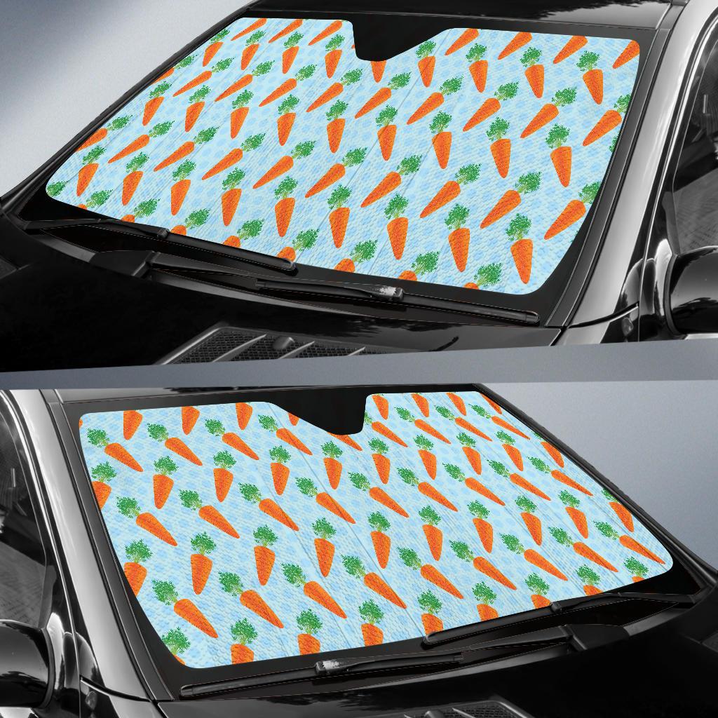 Carrot Pattern Print Design 01 Car Sun Shade-JORJUNE.COM