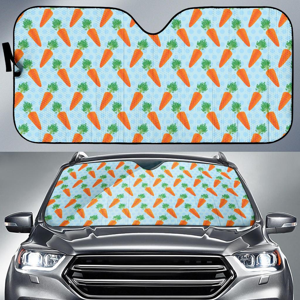 Carrot Pattern Print Design 01 Car Sun Shade-JORJUNE.COM