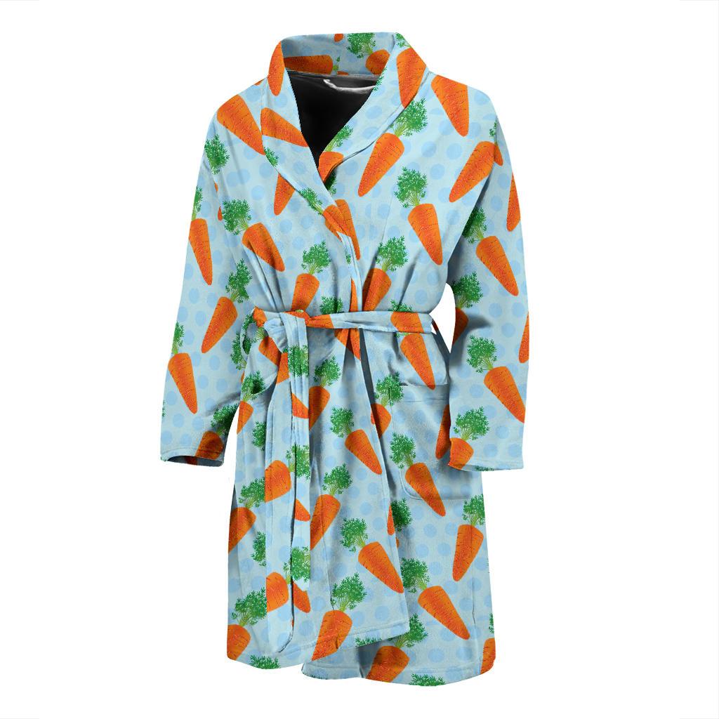 Carrot Pattern Print Design 01 Men Bathrobe-JORJUNE.COM