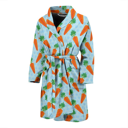 Carrot Pattern Print Design 01 Men Bathrobe-JORJUNE.COM