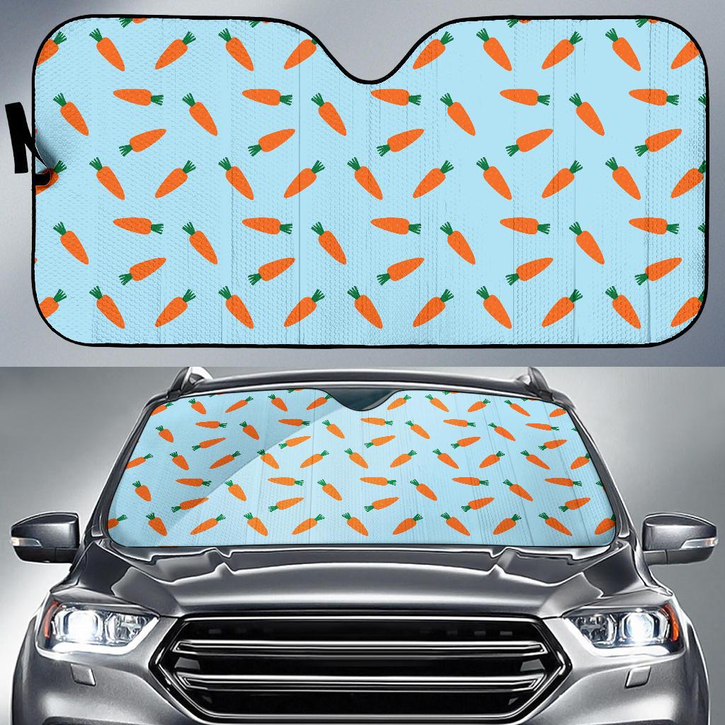Carrot Pattern Print Design 03 Car Sun Shade-JORJUNE.COM