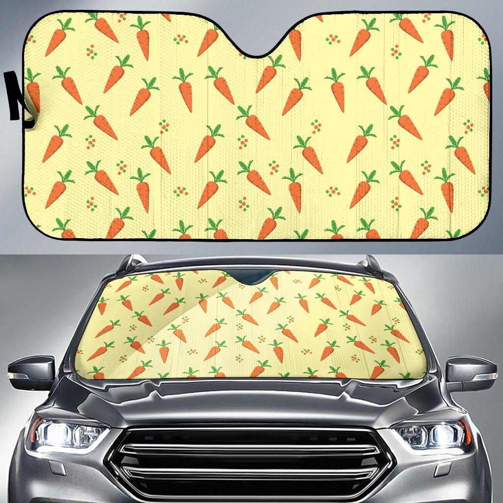 Carrot Pattern Print Design 04 Car Sun Shade-JORJUNE.COM